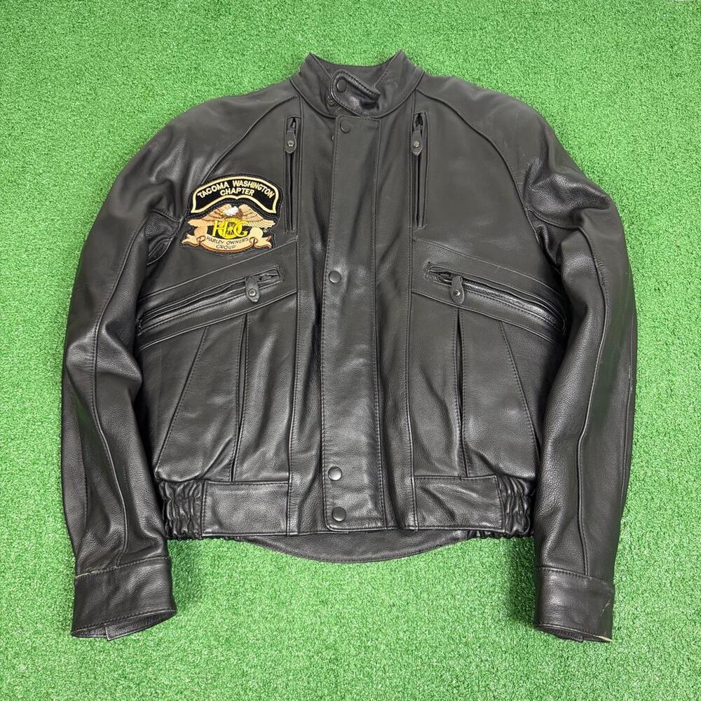 Harley Davidson Leather Motorcycle Jacket HOG Women's 38 M Vintage 90s